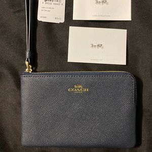 Authentic Coach Corner Zip Wristlet